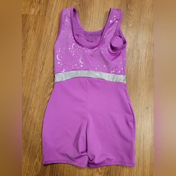 Girls Cat and Jack Purple Stars and Moons 6-6× Leotard - Picture 6 of 7
